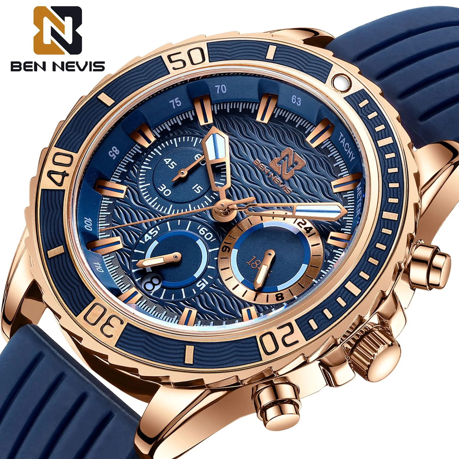 

Men's Watch Quartz Sports Fashion Waterproof Water Pattern Trend Casual Watches for Mens 2021 Mans Wrist Man Wristwatches Gift