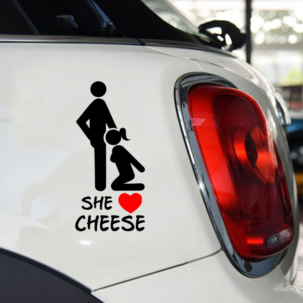 Женская и мужская виниловая наклейка с надписью She loves cheese|jdm sticker|fun stickersticker bomb |