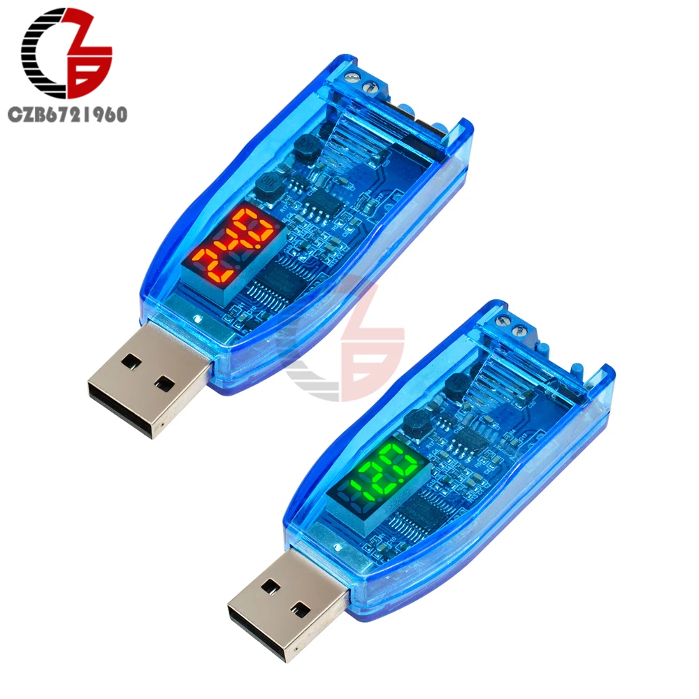 Фото USB DC-DC понижающий модуль питания с вольтметром от 5 в до 9 12 В 24 усилитель USB DC-DC понижающий модуль питания с вольтметром от 5 в до 9 12 В 24 усилитель