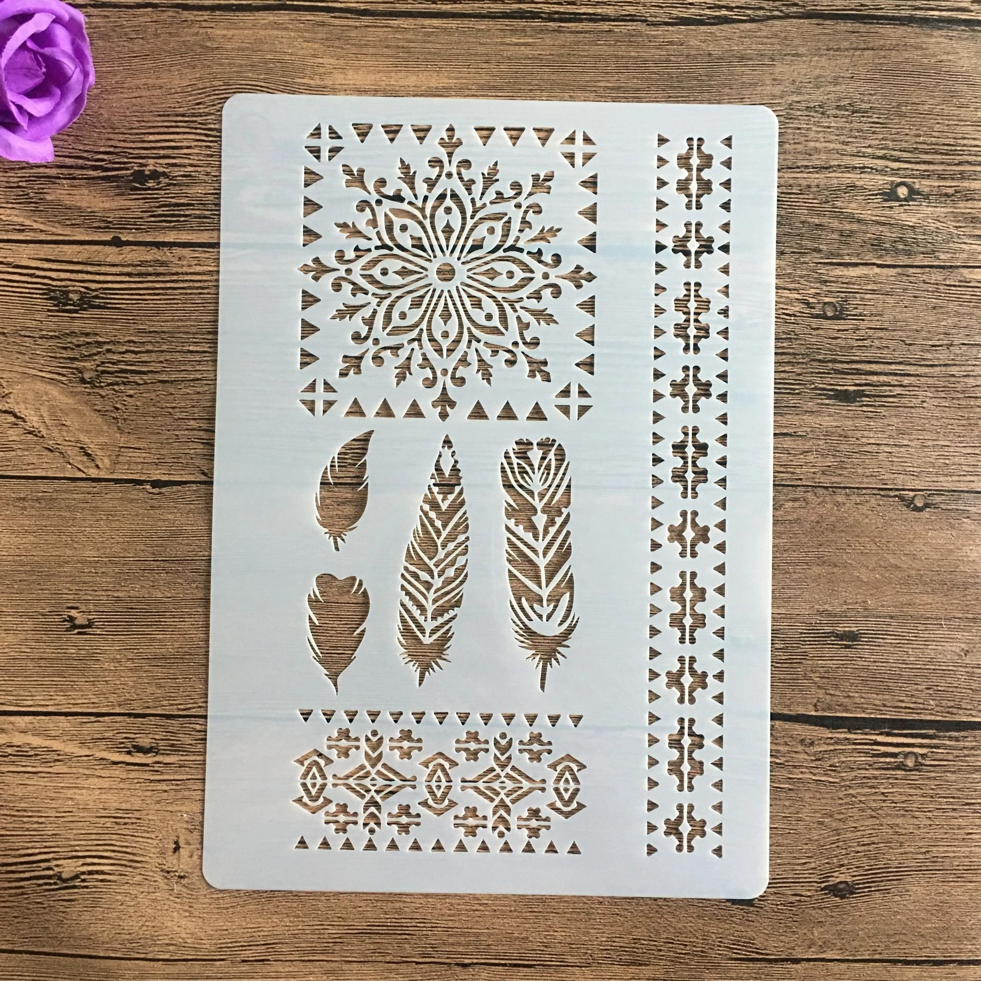 

A4 size Lace mandala Wall Painting Stencils Stamp Scrapbook Album Decorative Embossing Craft Paper stencil for diy scrapbooking