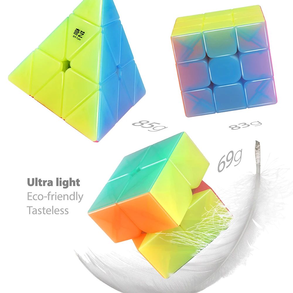 Набор скоростных желейных кубиков D FantiX Qiyi Qidi S 2x2 Пирамида Qiming 3x3x3 Warrior W 3x3