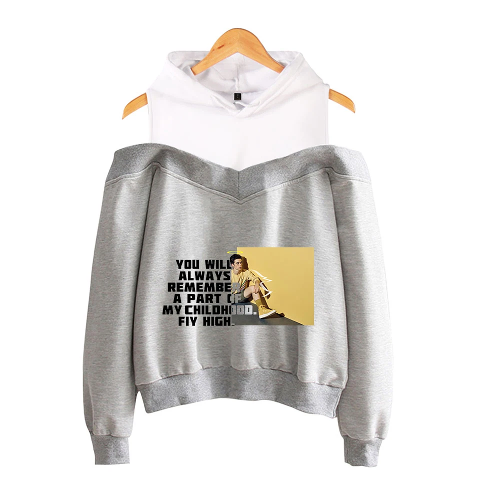 

New Cameron Boyce Sexy Hoodies Women Off-the-shoulder Sweatshirt Pullover Women Tops Print Long Sleeve Hooded Full Jersey