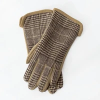 winter gloves menfull finger houndstooth thicken warm plaid casual mittens driving sports male free size