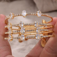 4pcslot dubai zircon gold color bangles for women girls african wedding jewelry wife bride bracelet for women