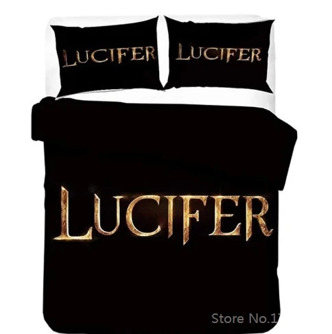 

3D Printed Lucifer Duvet Cover Set Queen King Size Bedding Set Comforter Cover with Pillowcase Set Bedclothes for Home Bedroom