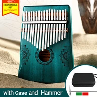 kalimba 17 key thumb piano solid wood portable keyboard instrument high quality mahogany wooden african kalimba finger piano