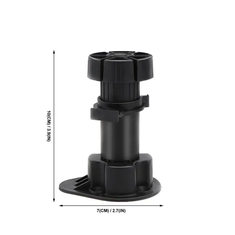

1 Set 10 Pcs 12cm Plastic Adjustable Cabinet Feet Sofa Feet Furniture Cabinet Feet (Black)