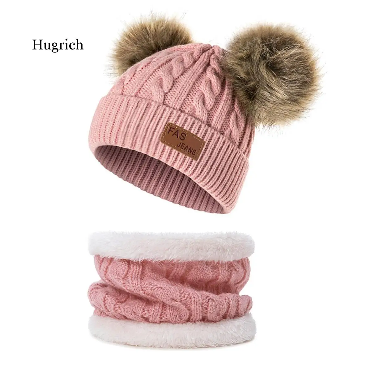 

New Baby Suit Autumn Winter Knitteed Kids Hat Scarf Set Cotton Girls and Boys Hats Neck Children