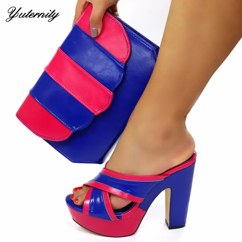 Новая женская обувь в африканском стиле и клатч-Сумка Набор для вечернего платья