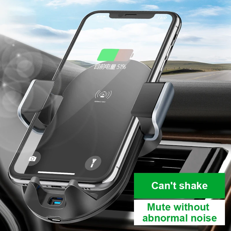 

10W Car Wireless Charger Fast Charging Stand Holder Car Air Vent Mount Bracket for Universal 4.7-6.7 inch Mobile Phones