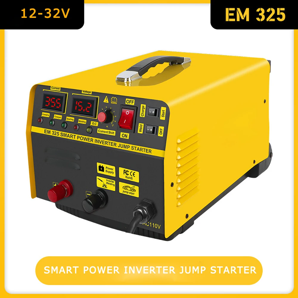 

AUTOOL EM325 12V-32V Car Battery Charger Power Bank Jump Starter Digital LCD Display With Charging Welding Detection Function