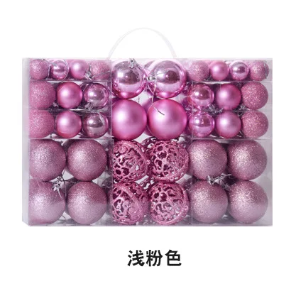 Pink 100 шт., Рождественский шар, 4 типа, рождественские украшения, украшение для дома, Новогодняя подвеска, рождественские украшения для елки - Цвет: Pink