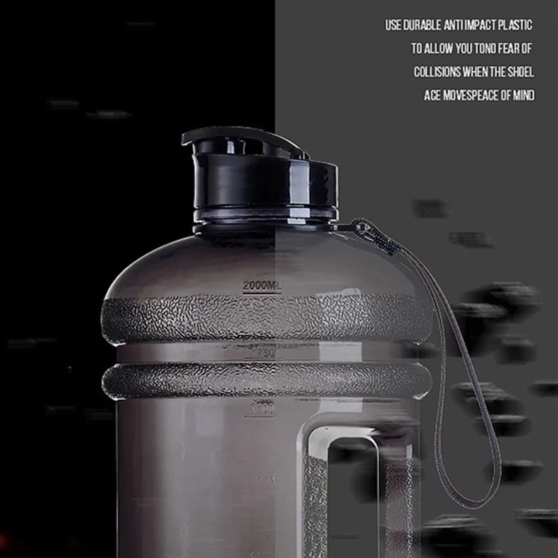 Вместительная бутылка для воды Embed Life 2 л фитнеса кемпинга S-port с откидной крышкой