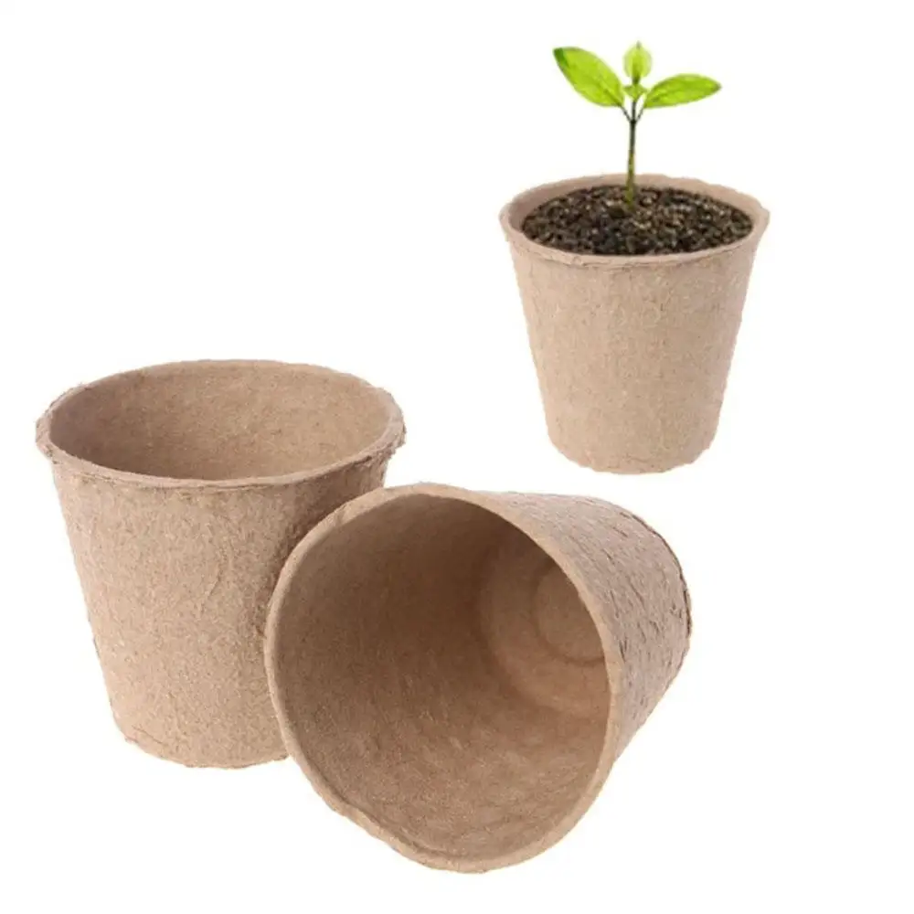 

50 Pieces 6cm Garden Round Peat Pots Plant Seedling Starters Cups Nursery Herb Seed Tray eco-friendly cultivate Tools