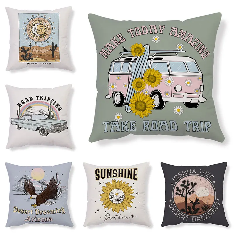 

Sunflower Cushion Cover Home Decor Tropical Plant Pillowcase Star Moon Rainbow Pillow Decor Sofa Cover Nordic Home Decorative