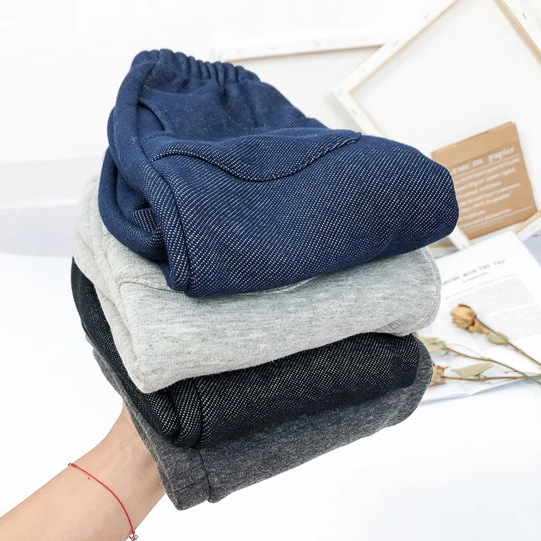 Детские штаны для мальчиков и девочек Сезон осень Теплые хлопковые плотные