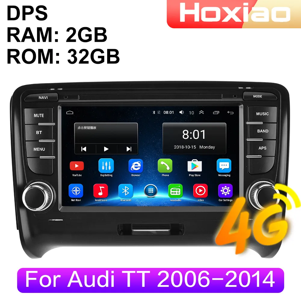 Автомагнитола 2DIN 4G Android мультимедийный видеоплеер для Audi TT MK2 8J 2006 2007 2008 2009 2010 2011 2012
