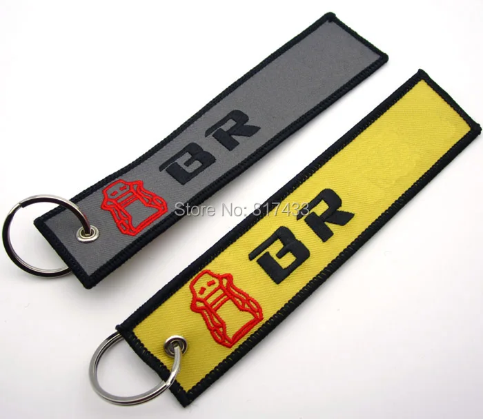 100 шт. 5 моделей брелок для ключей в стиле невесты JDM с вышитым логотипом багажа