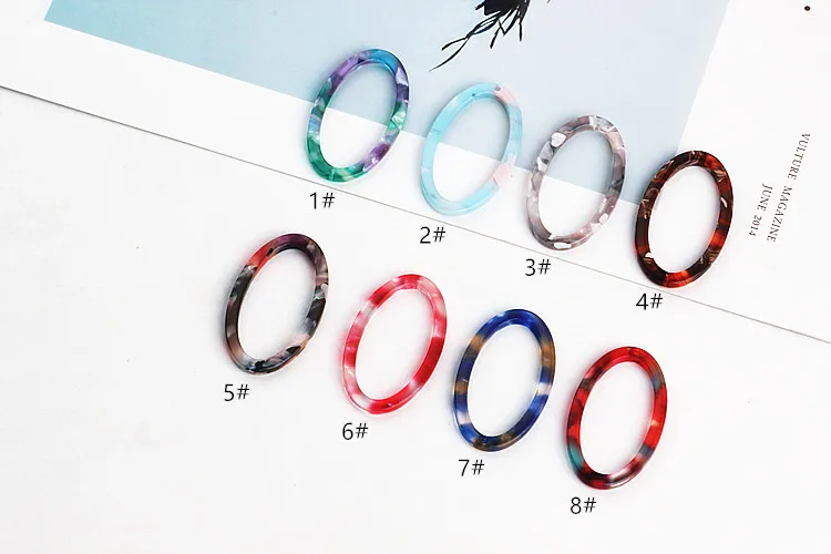 DIY ear jewelry accessories Japan Harajuku wind acetate oval ring earrings pendant material | Украшения и аксессуары