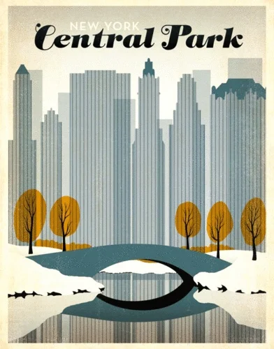 

New York Central Park Metal Poster Tin Sign Wall Plaque Vintage Retro Decor