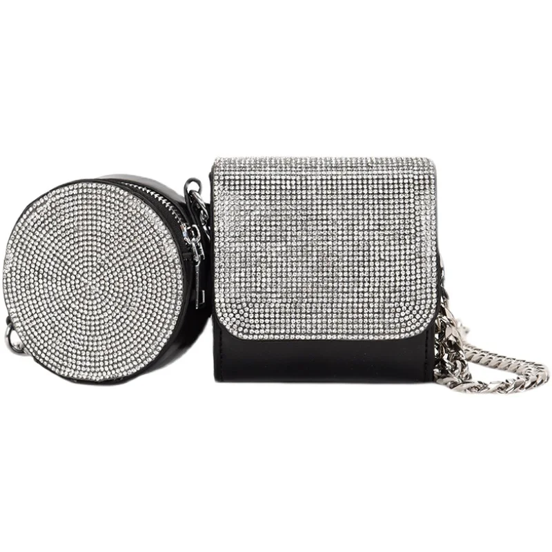 

Small Bright drill single Shoulder Bags Women 2021 Winter Fashion Luxury Branded Lady Trend Handbags Chain Designer