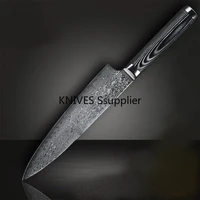 japanese damascus steel chef knives 8 inch glass fiber handle kitchen utility santoku cleaver knife