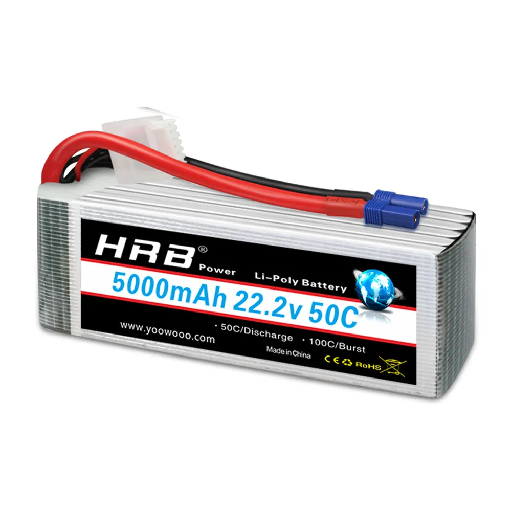 2 шт hrb 6s lipo аккумулятор 222 в 5000 мач ec5 ра
