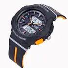 Часы наручные женские кварцевые цифровые с секундомером, черные светодиодные наручные с браслетом из силикона