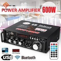 600w bluetooth amplifier for speakers 300w300w 2ch hifi audio stereo power amp usb fm radio car home theater remote control