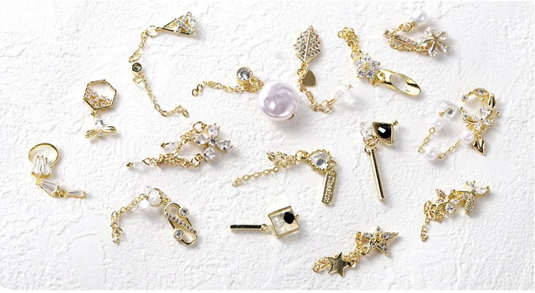 Классический роскошный Strass кристалл цепи дизайн набор для украшения ногтей сплав Циркон для маникюра украшения ногтей части драгоценные камни инструменты