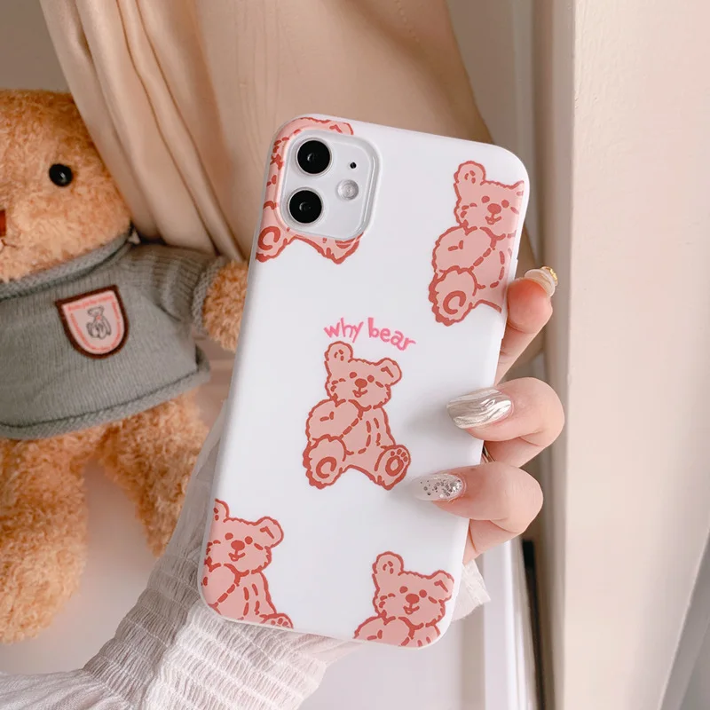 

Cartoon Cute Lucky Bear Silicone Soft Phone Case For iPhone 7 8 Plus 2020 SE X XR XS Max 11 11Pro Max 12 12Pro Max Pro Mini Bag