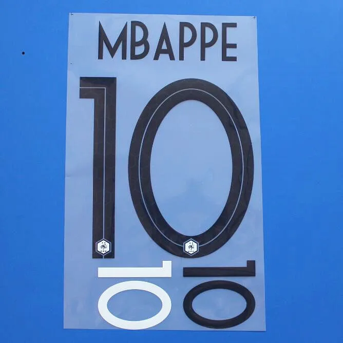 2 звезды Франция GRIEZMANN MBAPPE POGBA PAVARD KANTE VARANE GIROUD HERNANDEZ на заказ Nameset горячая штамповка нашивки значки - Цвет: MBAPPE