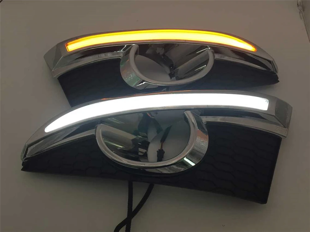 Car Flashing 1 Set 12V LED DRL Daytime Running Lights with fog lamp hole For Chevrolet Captiva 2011 2012 2013 turn Signal Relay |