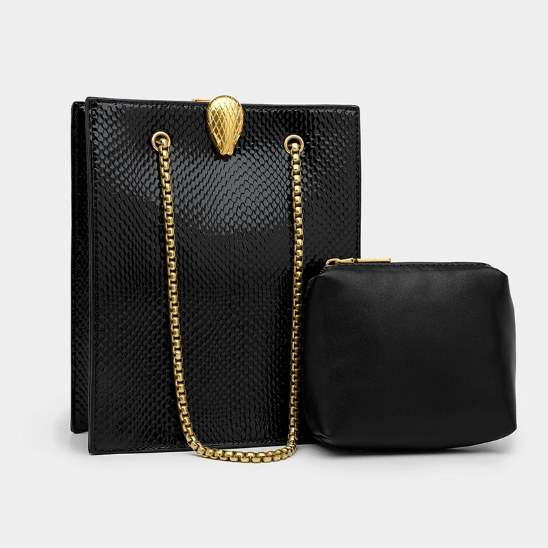 Обувь из натуральной кожи с рисунком под кожу питона Сумка тоут для женщин 2020