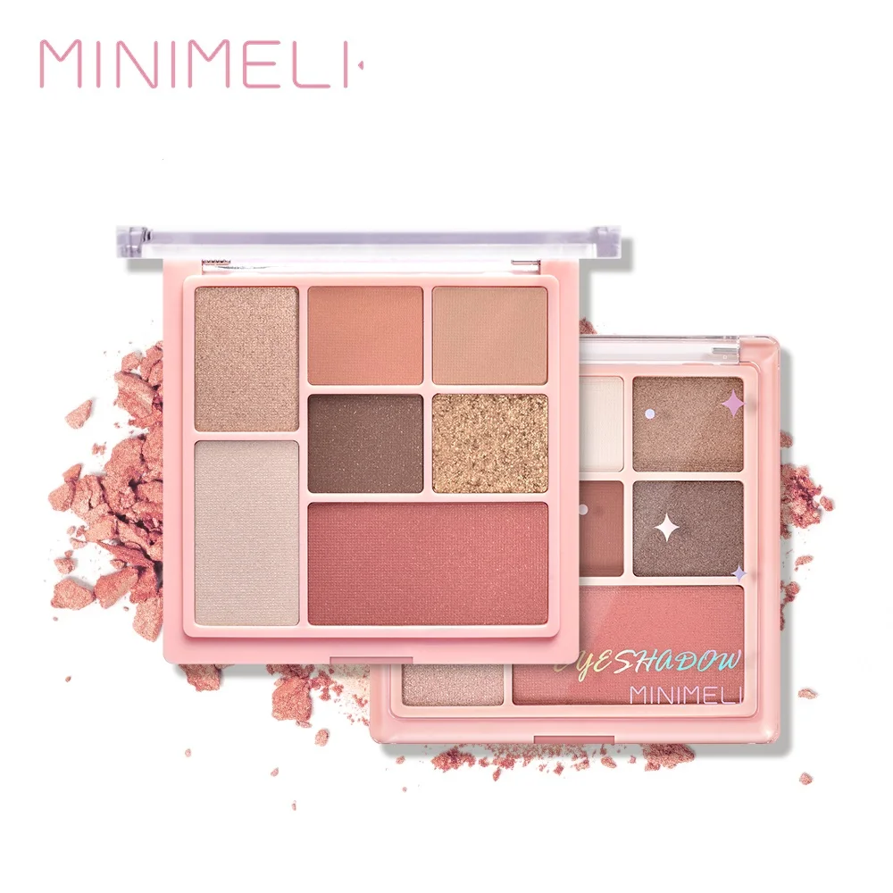 Палитра для макияжа MINIMELI 3 в 1 матовые тени век хайлайтер румяна блестящие Палетка