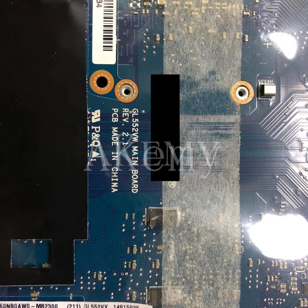 GL552VX Motherboard For Asus ROG ZX50V GL552V Laptop motherboard GL552VW REV 2.1 Mainboard I7-6700HQ GTX950M/GTX960M | Компьютеры и