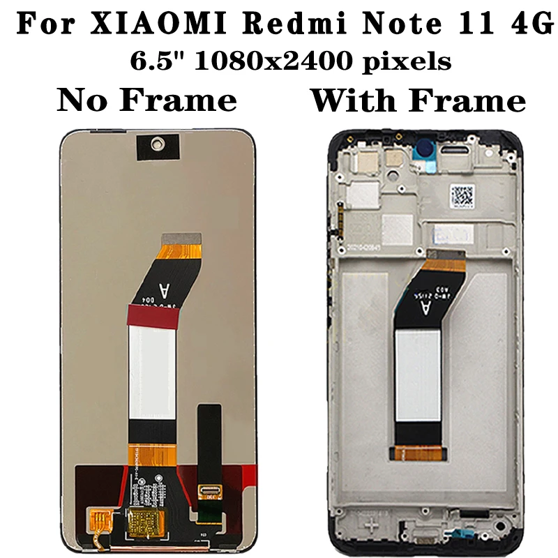 Оригинальный сенсорный ЖК-дисплей 6 5 дюйма для Xiaomi Redmi Note 11 11T с рамкой