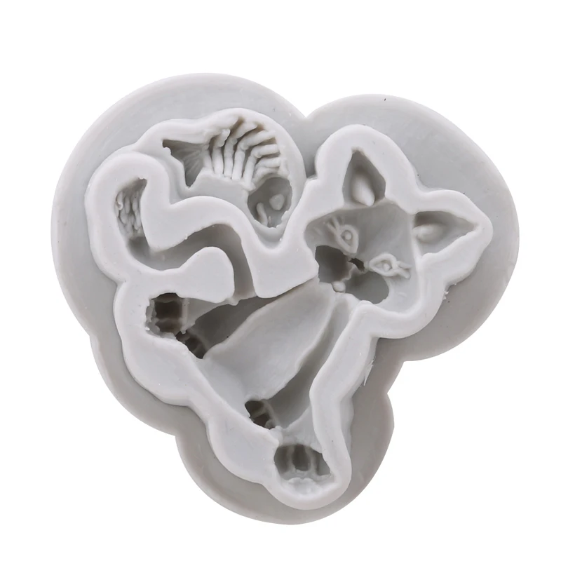 DIY 3D кошачья форма для пищевых продуктов Украшения Помады инструменты выпечки