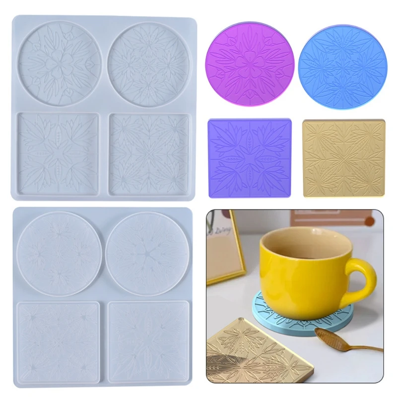 

4-Cavities Mandala Flower Pattern Coaster Epoxy Resin Mold Cup Pad Drink Mug Mat Silicone Mould DIY Crafts Decor Mold