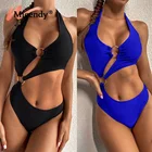 Однотонные купальники Micendy, стринги, купальники, пикантные бразильские Монокини, летние треугольные купальники на шнурке, пляжная одежда