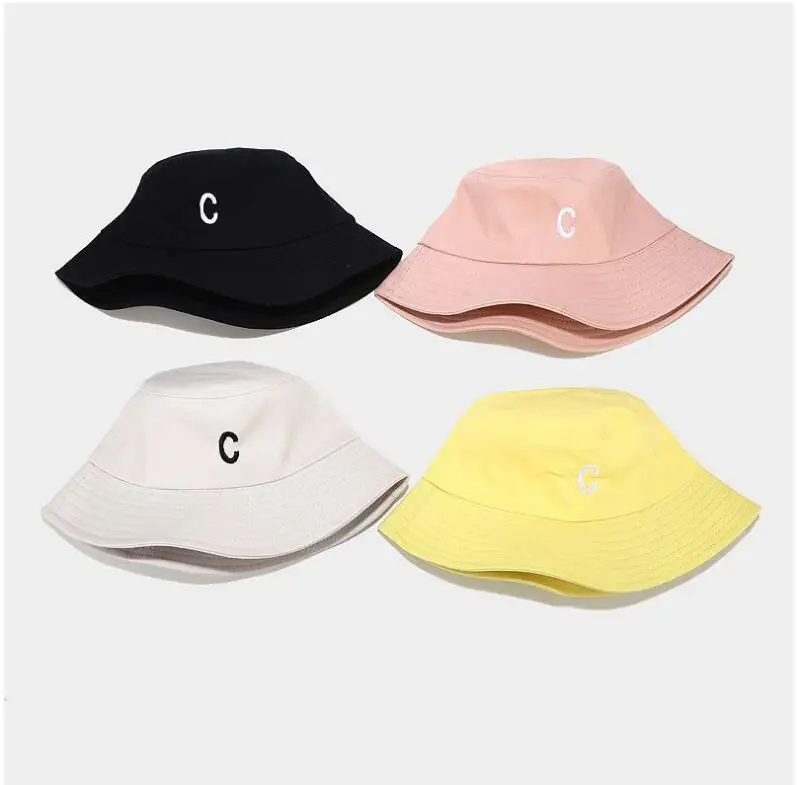 Панама с вышивкой и надписью C для мужчин женщин Модная хлопковая уличная шапка