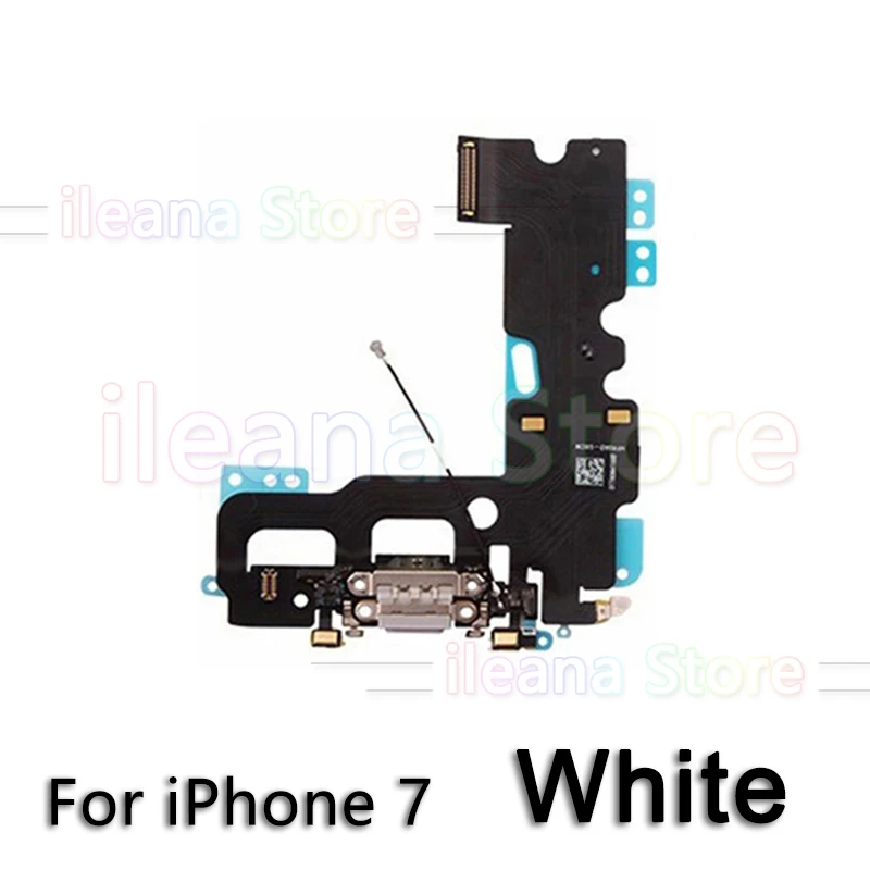 For iPhone 7 White OEM USB порт зарядное устройство док-станция гибкий кабель для iPhone 6 6s 7 8 Plus док-станция для зарядки с микрофоном Flex - Цвет: For iPhone 7 White