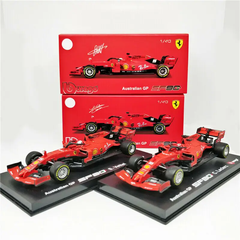 Гоночная модель BBurago 1:43 серия Ferrari F1 2019 SF90 #5 Sebastian Vettel #16 Charles Leclerc литье под