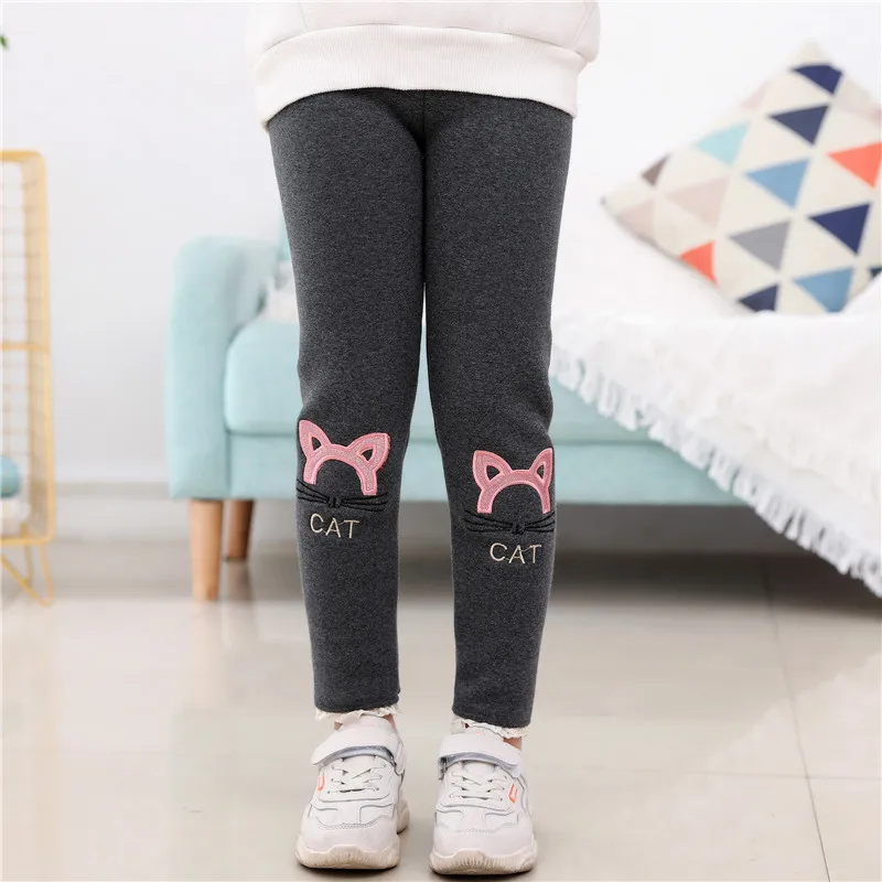 Леггинсы для девочек утепленные штаны Зимние Бархатные леггинсы с флисовой