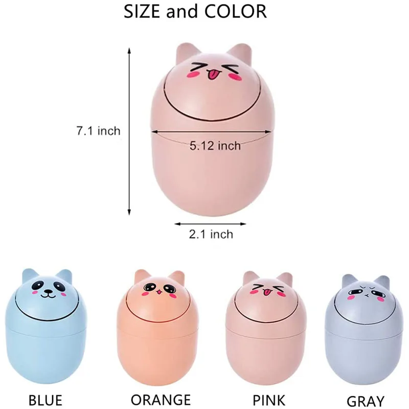 

Plastic Cute Desktop Trash Can For Office Coffee Table Kitchen Small Garbage Can Small Paper Basket Clamshell Type Trash Can