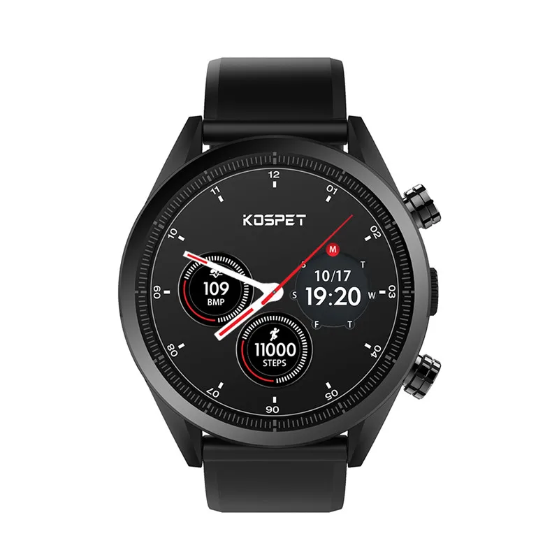 black Silicone Kospet Hope Смарт-часы Android телефон 3 ГБ 3 ГБ 8МП камера Google play store gps карта Smartwatch водонепроницаемые мужские для Android ios - Цвет: black Silicone