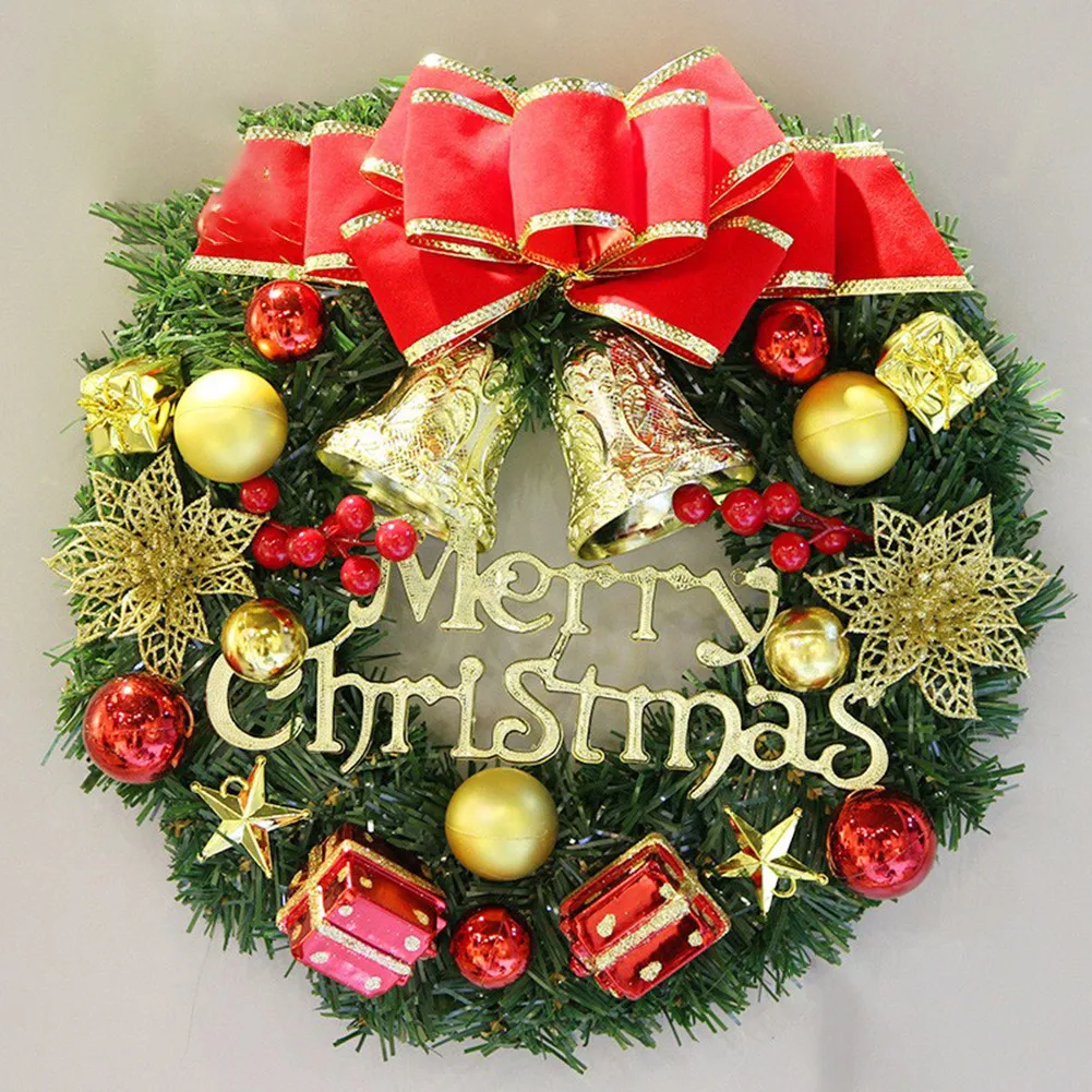 

Christmas Wreath Decor For Xmas Home Party Door Wall Garland Flower Ornaments Colorful Beautiful Wall Window Door Wreath