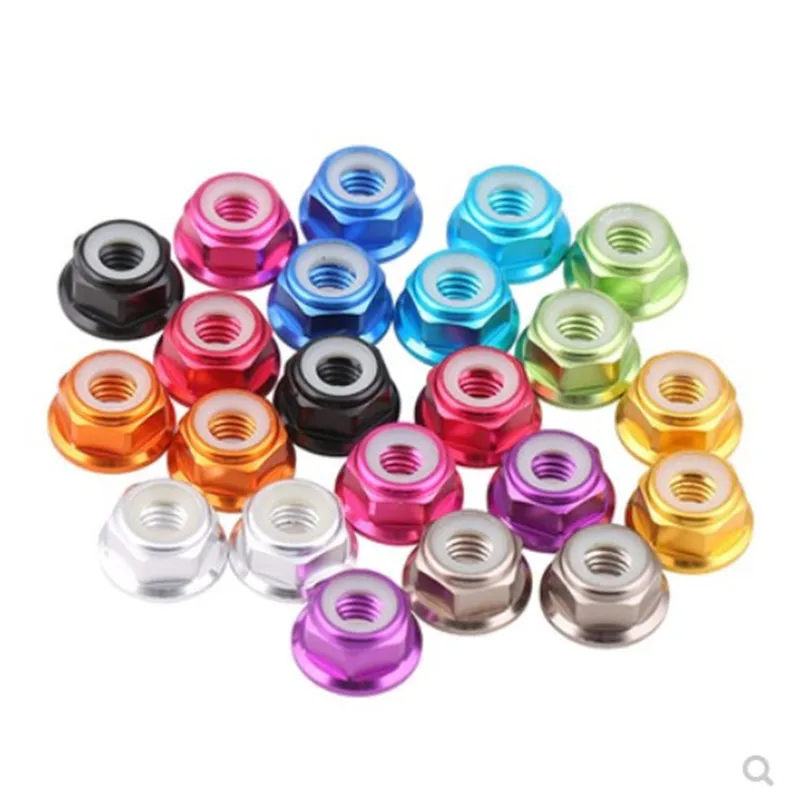 10 шт. алюминиевая Фланцевая нейлоновая фиксирующая гайка m2 m3 m4 m5 m6 винтовые гайки