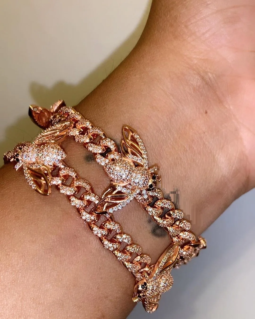 

Новые милые кубические циркониевые пчелы, очаровательные кубинские браслеты для женщин, цепочка из Майами, Кристальный браслет, животное, ...