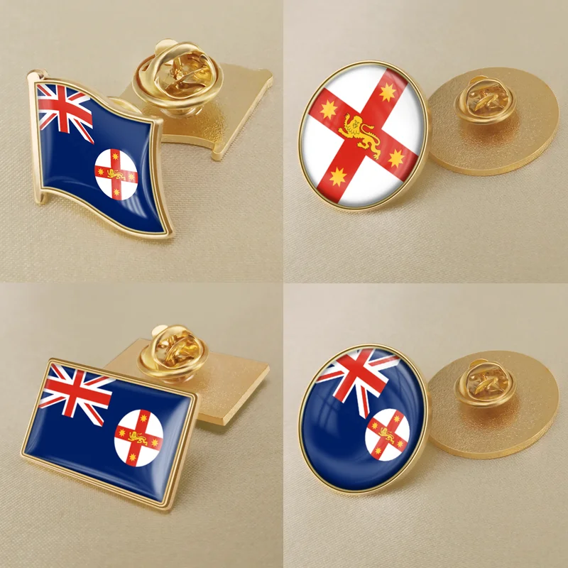 

New South Wales of Australia Flag National Emblem Brooch Badges Lapel Pins